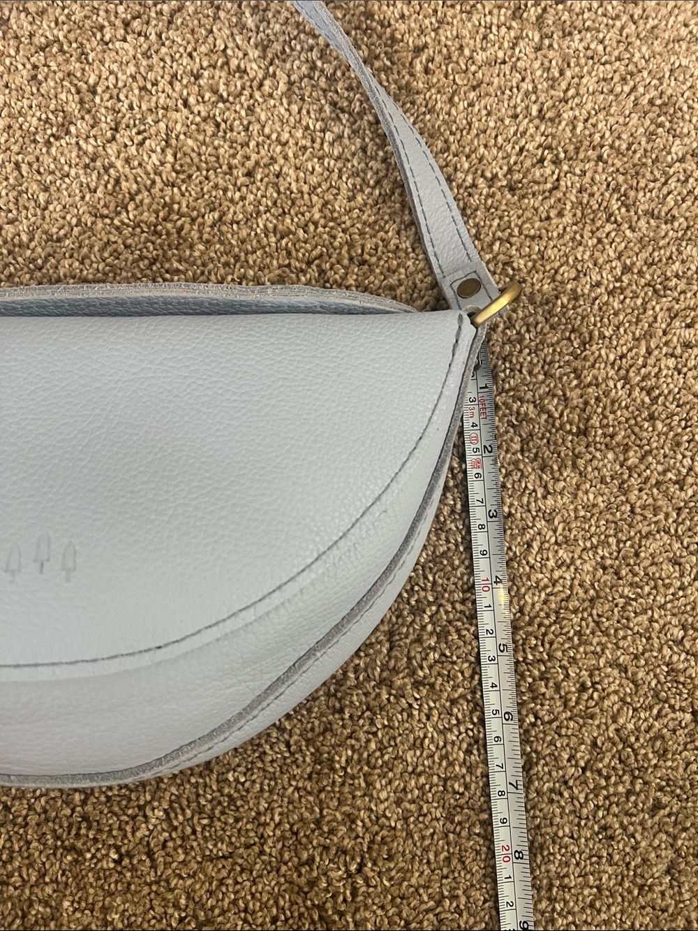 Portland Leather Light Blue Women's Crossbody Saddle Bag - Picture 7 of 8